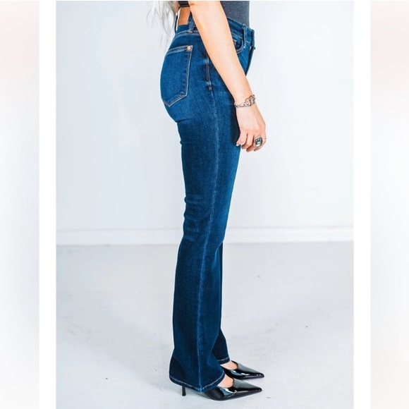 Judy Blue Bootcut Jeans 7 28 Long High Rise Western Cowgirl Dark Blue Wash - Picture 4 of 14